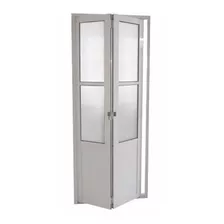 Porta De Aluminio Camarão Lambril Branco 2,10 X 0,70 C/vidro