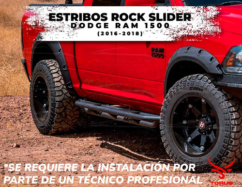 Estribos Acero Rock Slider Ram 1500 Doble Cabina 16-18 Torus Foto 3