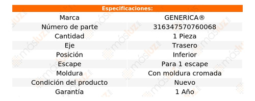 1- Defensa Trasera Inf P/1 Escape Optima 2019/2020 Genrica Foto 2