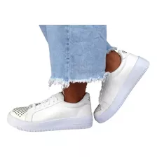 Sam123 Zapatillas Talles Grandes Mujer Blancas Bolonia