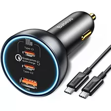 Cargador De Coche Usb C De 160 W, Cargador De Coche Baseus T