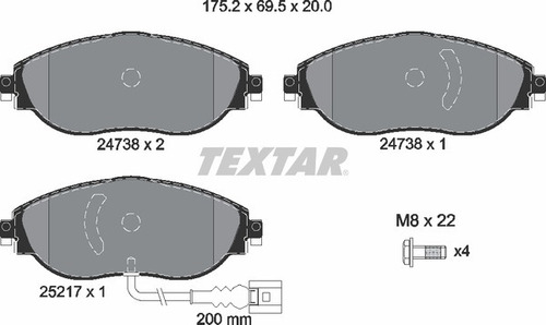  Balatas Delanteras Textar Seat Terraco 2018 2019 2020 2021  Foto 5