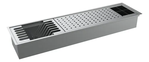 Escorredor Embutir / Sobrepor Calha Inox Úmida 75cm Inox Inox