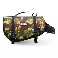 Colete Salva Vidas Pet Flutuador Ativa Cores Variadas Cor Camuflado Tamanho Gg