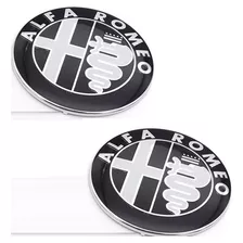 2 Adesivo Emblema Alfa Romeo 74mm Aluminio Porta Mala Capo