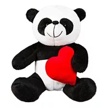 Urso Ursinho De Pelúcia Panda Com Coração 16 Cm - Namorada