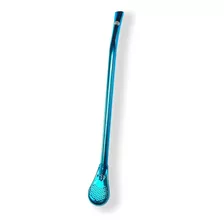 Bomba Para Terêrê Chimarrão Inox - Diversas Cores - 16 Cm Cor Azul