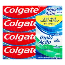 Pasta De Dentes Colgate Tripla Ação Menta Original Em Creme Pacote 360g