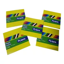 Papel Lustre 10x10cm 24 Hojas Pack 5 Unidades Torre