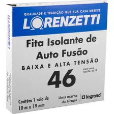 Fita Isolante Lorenzetti Auto Fusao 10m X 19mm Preta 10pçs