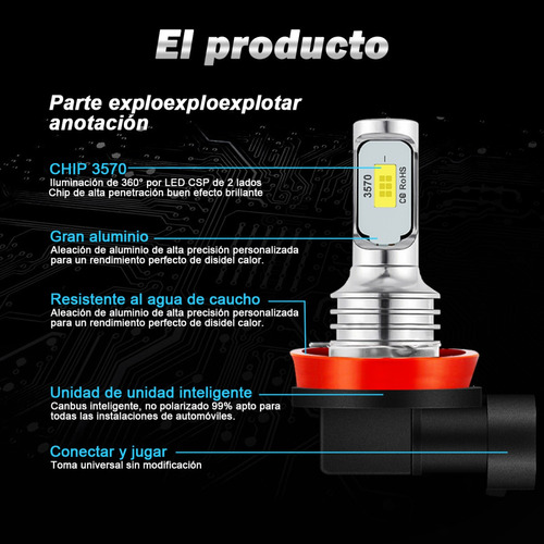 Delanteros Luces Led H1 H7 H11 Para 2015-2019 Renault Logan Foto 8