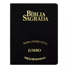 Bíblia Sagrada Versão Rc Letra Jumbo Com Harpa Pentecostal Edição Promessas Com Zíper E Índice Preta