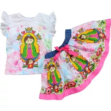 Falda + Blusa Para Niña De La Virgen - Ig