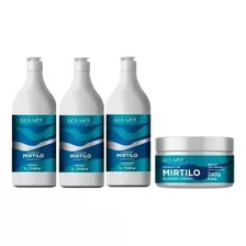  Kit Extrato De Mirtilo 2 Shampoos Condicionador 1l Máscara