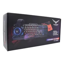 Kit Gamer Naceb Na-0925 Teclado Y Mouse Headset Mousepad /vc Color Del Mouse Negro Color Del Teclado Negro