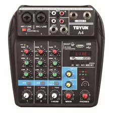 Mezclador De Audio De 4 Canales F4-usb Mixer Amplificador Pa