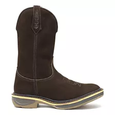 Bota Botina Masculina Country Bico Quadrado Cano Longo Couro