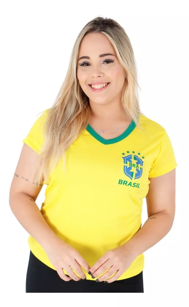 Camisa Feminina Torcedora Fanática Do Brasil Copa 2022