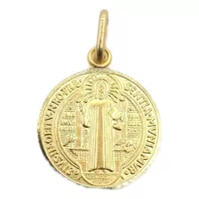 Medalla De Oro Amarillo San Benito De 10k Y 1.7 Cm Diámetro