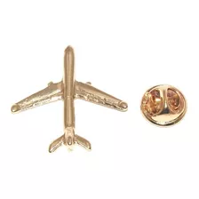 Pin Botton Broche Avião Aeromoça Folheado A Ouro.