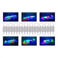 20 Módulos Cristal 5050 3 Led Con Lupa 12v Rgb