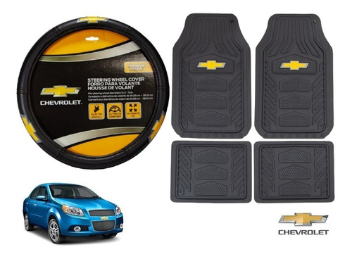 Tapetes 4pz Chevrolet + Cubrevolante Aveo 2014