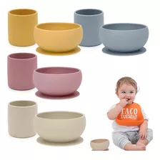 Set Alimentación De Silicona Vaso+ Bowl C/sopapa Bebe Niño