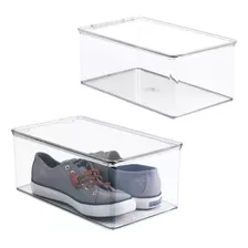 Mdesign Set De Cajas De Zapatos Para Guardarropa Plastico 