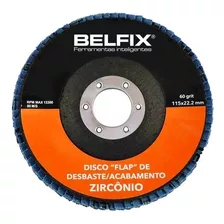 Disco Flap De Desbaste E Acabamento Zirconio G60 Belfix