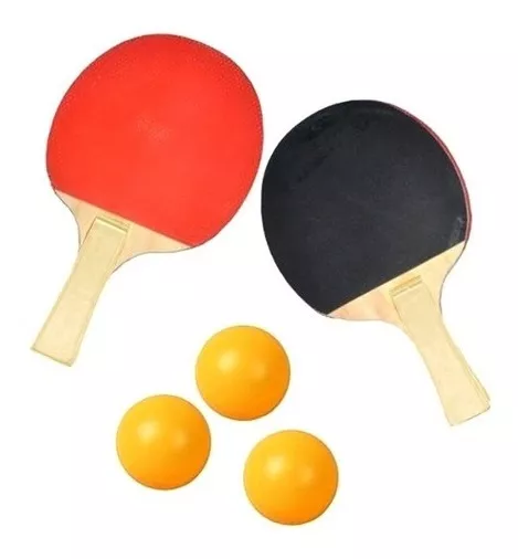 Set De Paletas De Ping Pong + 3 Pelotas / Entretenimiento 