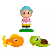 Cocomelon Cmw Bath Fun Friends Jj, Fish & Turtle Juguete De