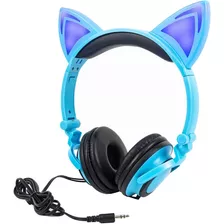 Auricular Vincha Niños Con Orejas De Gato Luces Led Colores