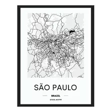 Quadro Decoração Mapas 36 Cidades Mundo C/ Vidro A3 (42x30)