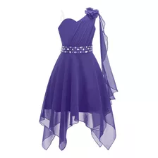 Vestido Fiesta Niña En Tul Con Cinto Con Brillos Violeta