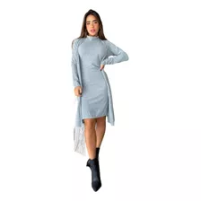 Cardigan Feminino E Vestido Lanzinha Conjunto Elegantes Luxo