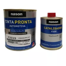 Kit 900ml Pintura Pu Automotriz Negro Liszt + Catalizador