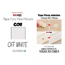 Kit 10 Cartelas Tapa Furo Pvc 13mm Cores Duratex - Off White