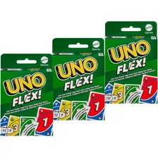 Novo Jogo De Cartas Uno Flex Kit 3 Unidades Brinquedo