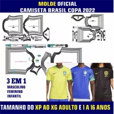 Kit Moldes Camisetas Seleção Brasileira Copa Do Mundo 2022 