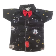 Camisa Mickey Estampado Preto Infantil Temática Social 