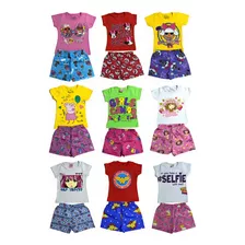 Atacado Kit 12 Peças Roupa Infantil Feminina Verão Baratos