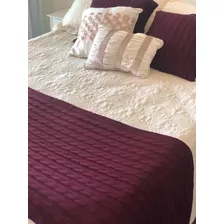 Peseira De Lã Cama Casal Padrão 180x60 Cm! Rápido Cor Marsala Desenho Trança