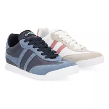 Tenis Dama Casual Gris Y Azul Slim On Duo Pak 313