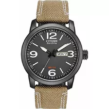 Reloj Hombre Citizen Bm8476-23e Ecodrive Agente Oficial M Color Del Fondo Negro Color De La Malla Beige Color Del Bisel Negro