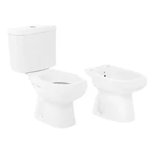 Inodoro Con Mochila Bidet 3 Agujeros Roca Monaco Baño Completo Doble Descarga Inodoro Largo 3/6 Litros Salida Vertical Loza Sanitaria