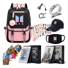 19 Piezas Bts Mochilas Kit Con Postal /llavero/sombrero, Etc