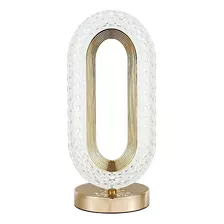 Velador Elegante De Cristal Luz Mesita/escritorio Brillantes