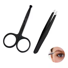 Set Pinza Depilar Cejas Profesional + Tijera Punta Redonda