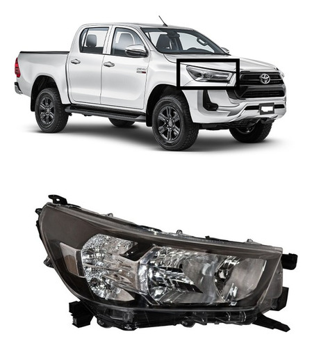 Faro Unidad Toyota Hilux 2021 2022  2023 2024 P/focos Haloge Foto 5