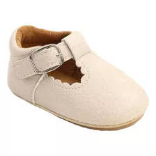 Zapato Cuero Pu Bebé Niña Con Velcro Y Hebilla